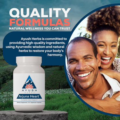 Ayush Herbs Arjuna Heart | Heart Support Supplement | 90 Vegetarian Capsules