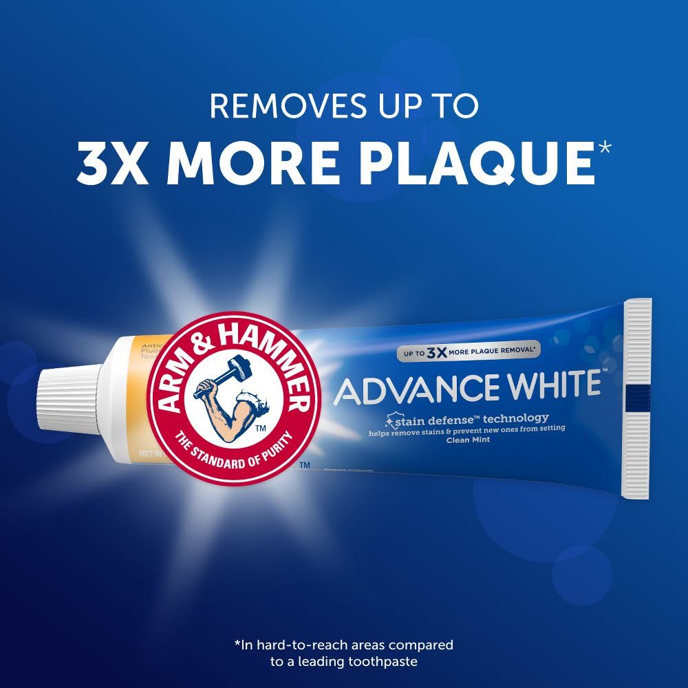 ARM & HAMMER Advance White Toothpaste – Clean Mint, Extreme Whitening (6 Pack)