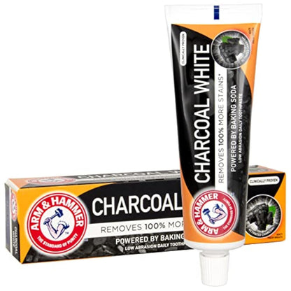 Arm & Hammer Charcoal White Toothpaste, 75ml | Deep Clean & Enamel Strength