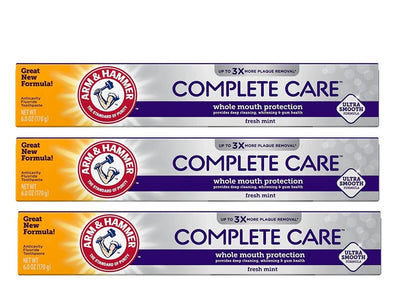 ARM & HAMMER Complete Care Fluoride Toothpaste – Fresh Mint, 6 oz Pack of 3