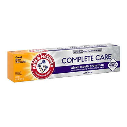 Arm & Hammer Complete Care Toothpaste – Whole Mouth Protection Six Pack, Mint, Fluoride (72 oz) Packaging May Vary