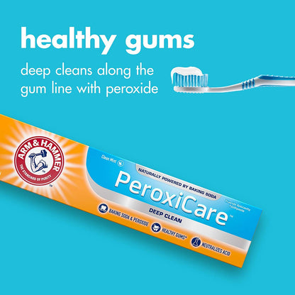 Arm & Hammer PeroxiCare Deep Clean Toothpaste – Clean Mint 6 oz (Pack of 3)