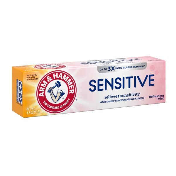 Arm & Hammer Sensitive Teeth & Gums Toothpaste - Mint Flavor (4.5 oz, Pack of 3)