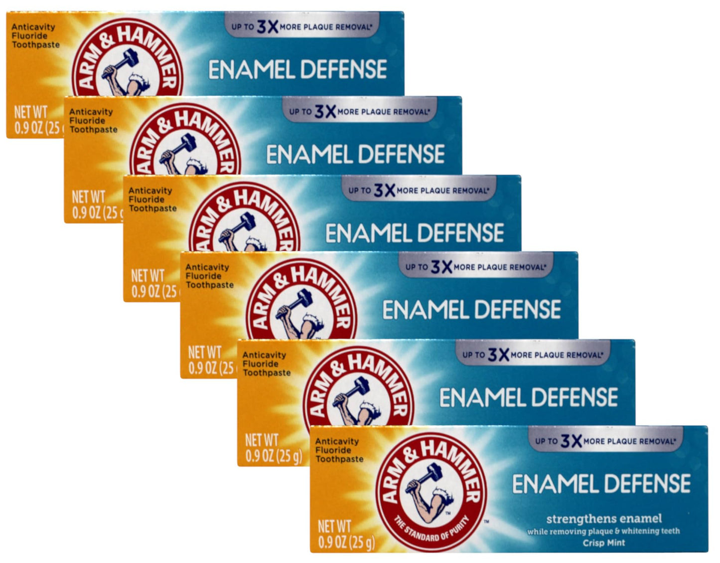 Arm & Hammer Truly Radiant Bright & Strong Whitening Toothpaste 0.9 oz Pack of 6