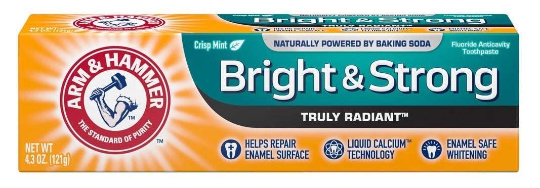 Arm & Hammer Truly Radiant Whitening & Enamel Strengthening Toothpaste Fresh Mint 4.3oz - 2 Pack
