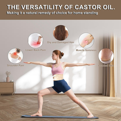ARMINACO Castor Oil Pack Wraps – 4pc Organic Cotton Set for Detox, Hormone Balance & Cramp Relief