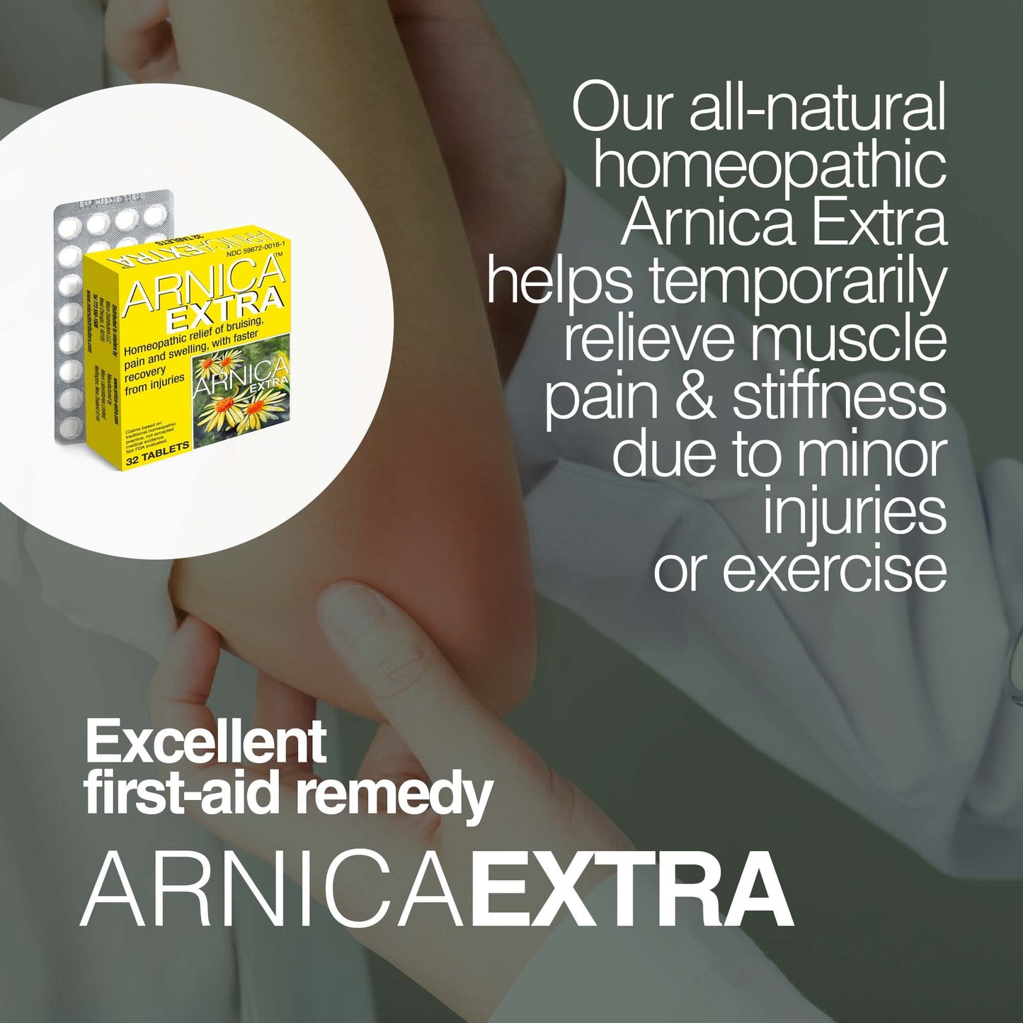 Miers Laboratories Arnica Extra Homeopathic Tablets – Muscle Pain & Aches Relief