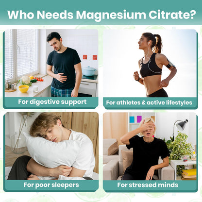 Arofum Magnesium Citrate Capsules – Digestive Support, Sleep Aid | Vegan, Non-GMO, 120 Capsules