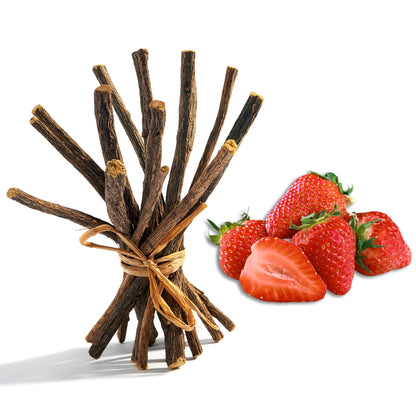 Aroma Depot Strawberry Licorice Root Chew Sticks – 4 oz, 6.5-7 in, 100% Natural