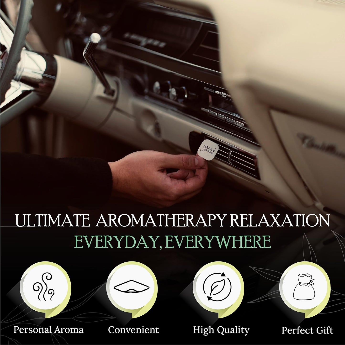 AROMA STICKERS® - 100% Natural Essential Oil Stickers (Pack of 5) for Face Mask & Pillow