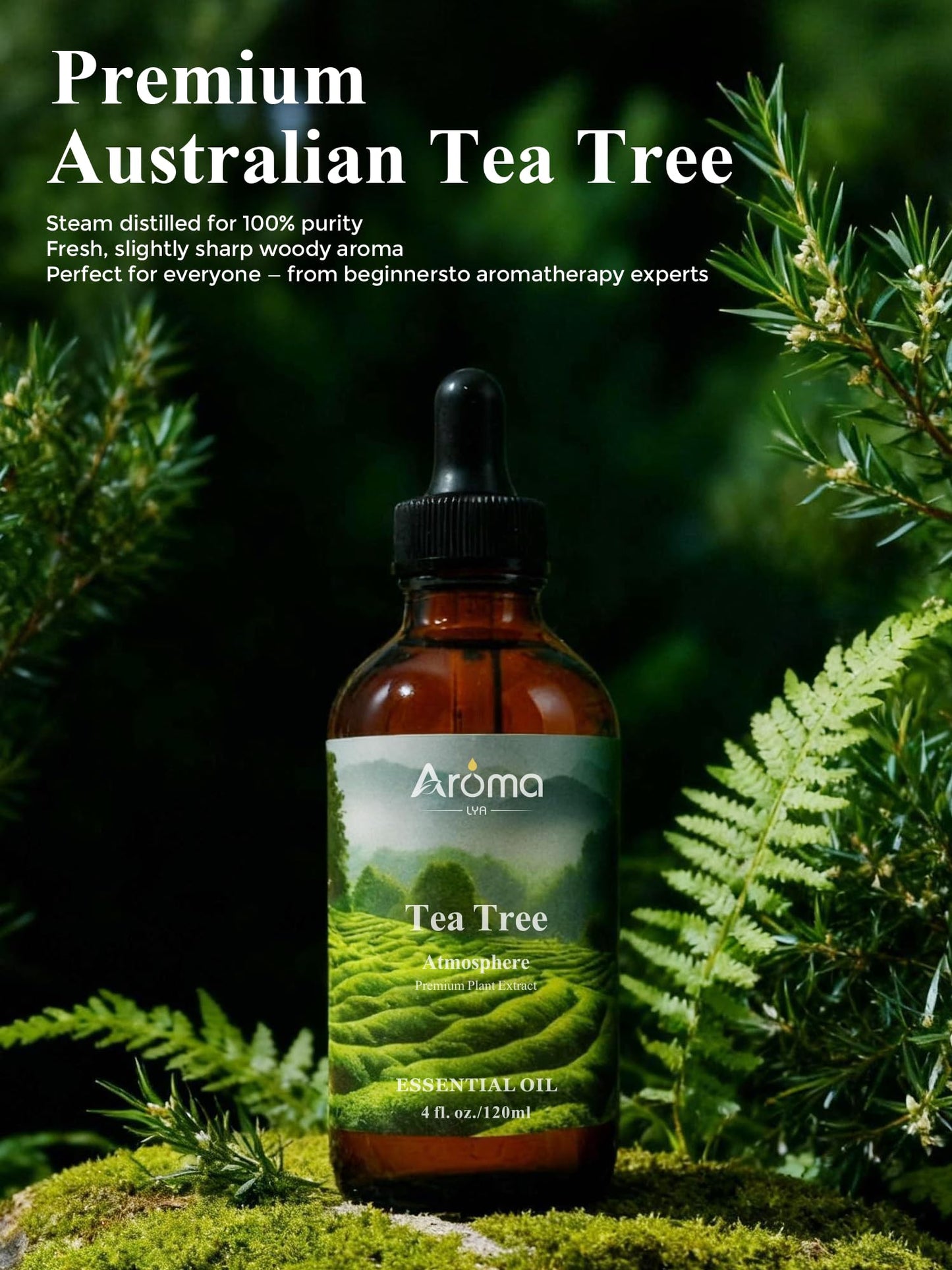 AromaLYA Tea Tree Oil – 4 Oz in Premium Gift Box | 100% Pure Essential Oil