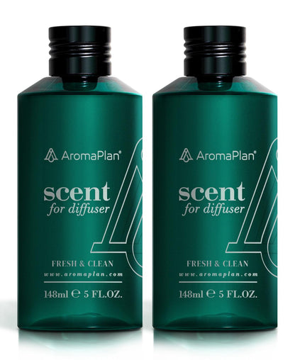 AromaPlan Fresh & Clean 5 oz Diffuser Essential Oil – 2 Pack, USA Made