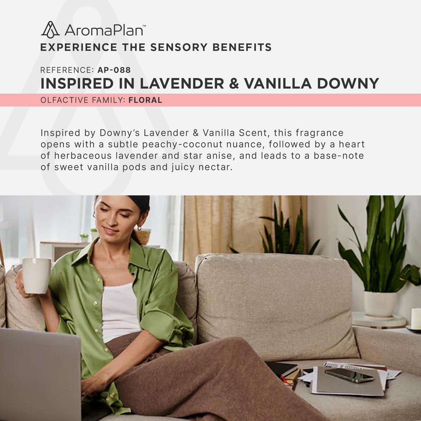 AromaPlan Lavender & Vanilla Downy Diffuser Oil – 5 oz (148 ml)