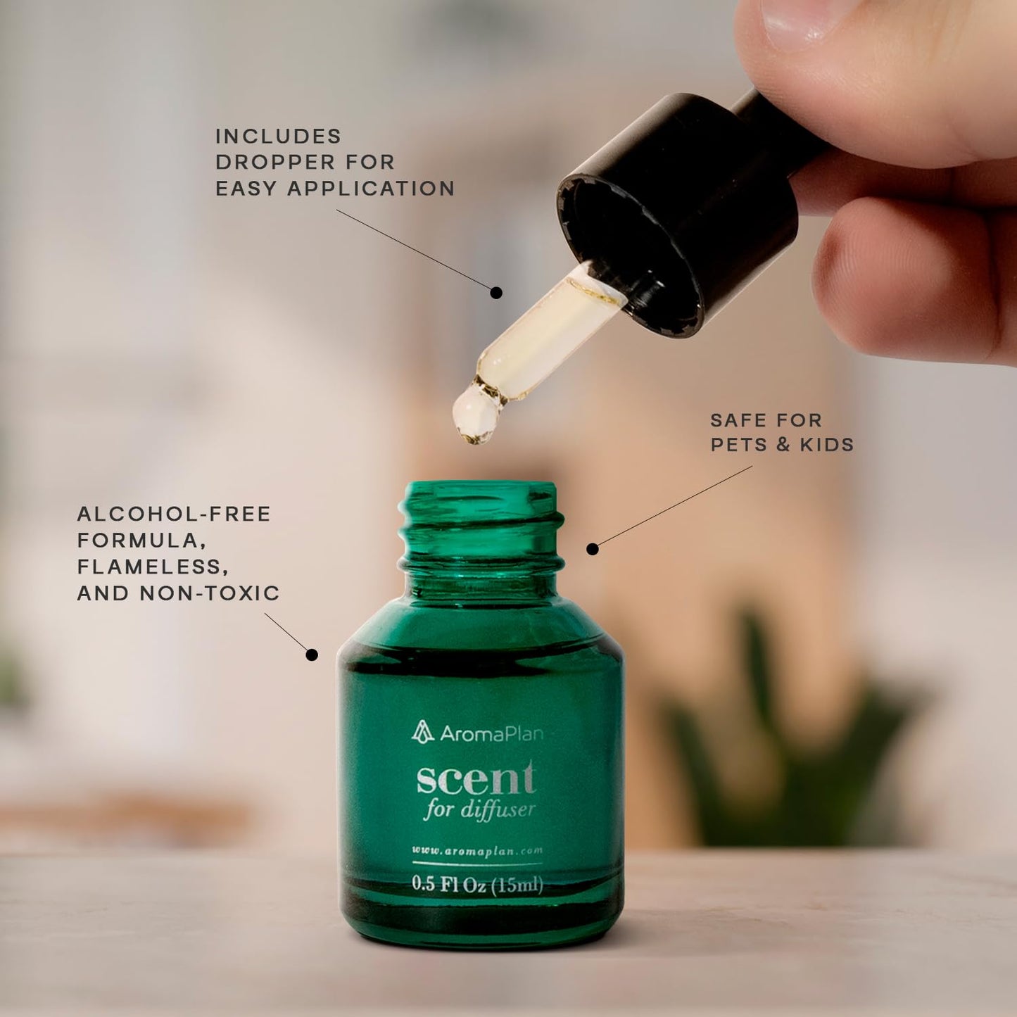 AromaPlan Santal Diffuser Oil 15 mL – Luxury Hotel Scent, Dropper Bottle, USA Made