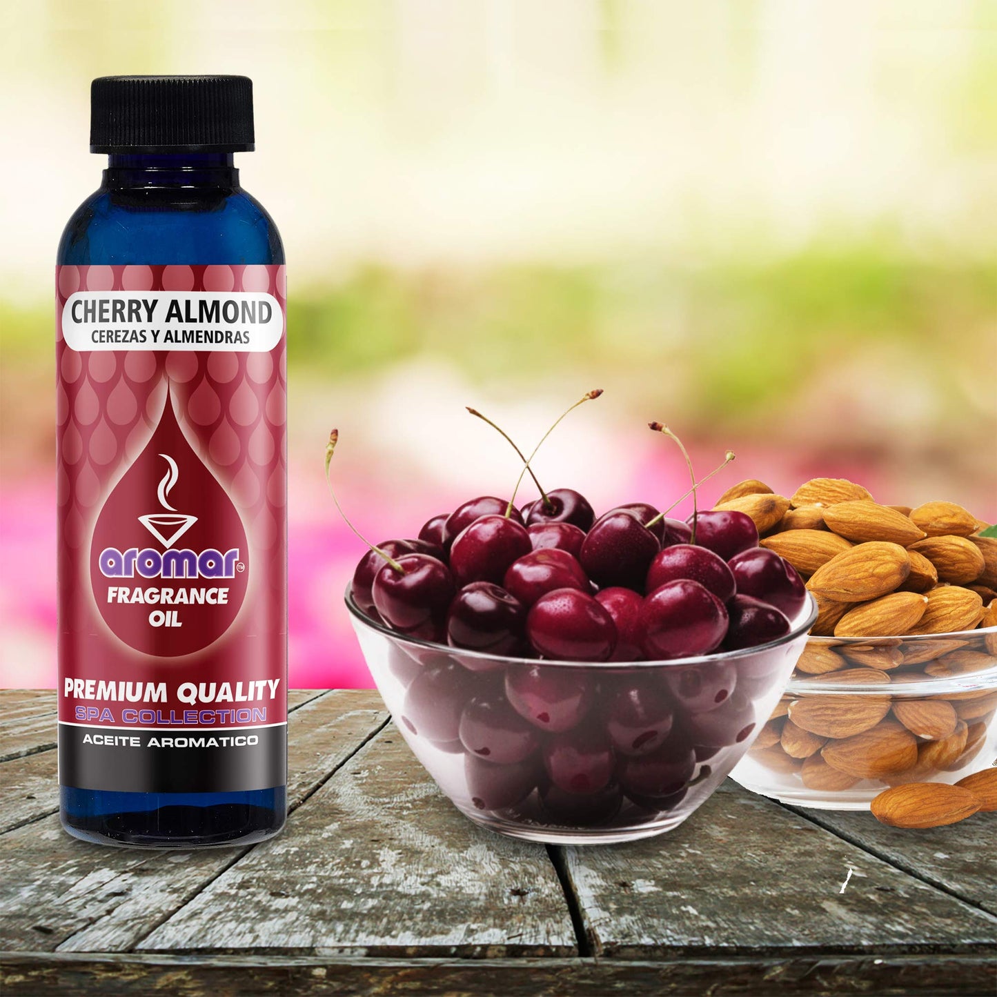 AROMAR Premium Fragrance Oil Pack of 3 Cherry Almond5 2oz Bottles | Long Lasting Aromatic Scent