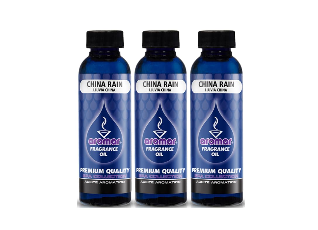 AROMAR Premium Fragrance Oil, Rain Mist (China Rain) – Pack of 3, 2oz Bottles | Long-Lasting Aromatherapy