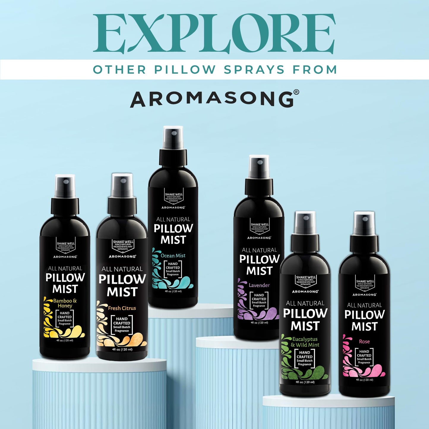 Aromasong Eucalyptus & Wild Mint Pillow Spray – All-Natural Sleep Mist for Deep Sleep