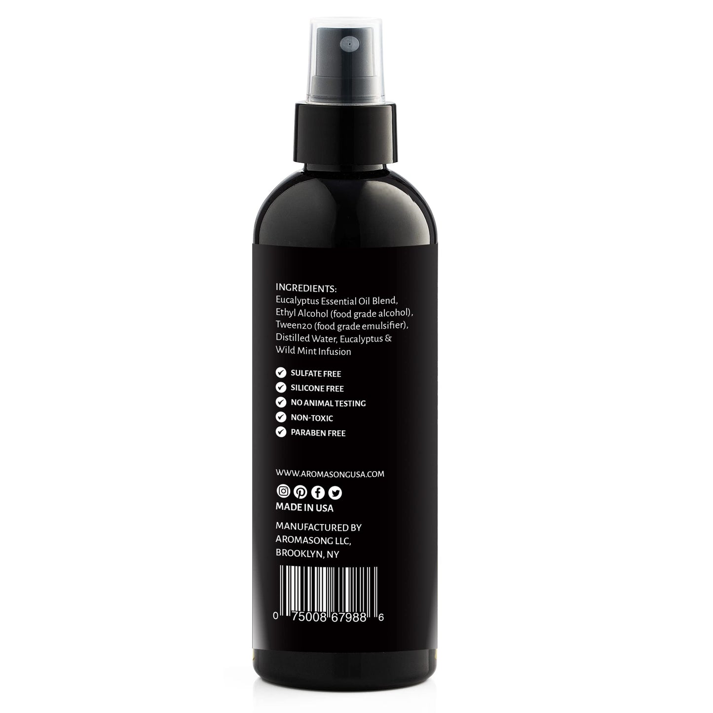 Aromasong Eucalyptus & Wild Mint Pillow Spray – All-Natural Sleep Mist for Deep Sleep