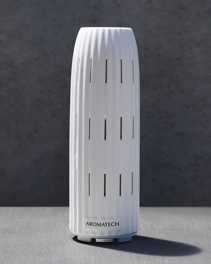 AromaTech Ambience Scent Diffuser White Stone – Waterless Nebulizing Diffuser with Bluetooth for Home, Spa & Hotels