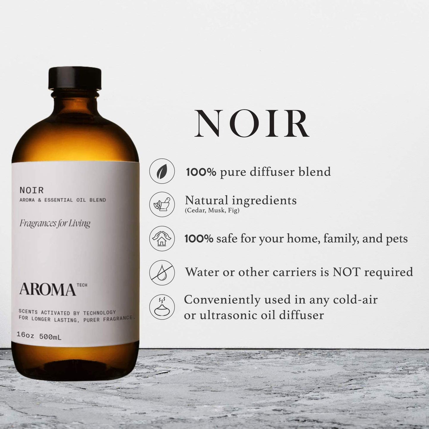 Aromatech Noir Aroma Essential Oil Blend – Hotel-Inspired Aromatherapy (16.9 fl oz / 500 mL)