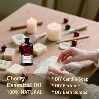 Cherry Essential Oil - 4.33oz / 130ml | Pure Cherry Fragrance for Diffusers, Candles, Soap & Aromatherapy