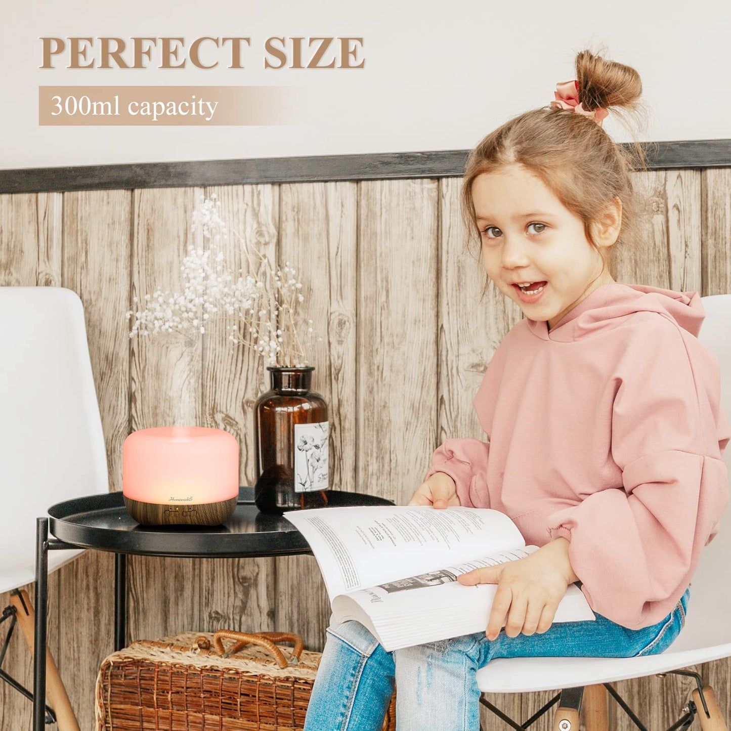 Aromatherapy Diffuser 300ml | Ultrasonic Humidifier, Auto-Off, Night Light