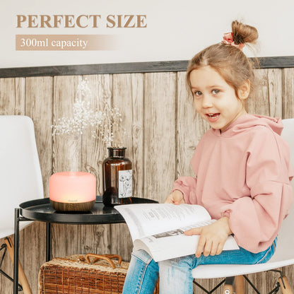 Aromatherapy Diffuser 300ml | Ultrasonic Humidifier, Auto-Off, Night Light