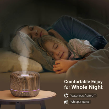 Aromatherapy Essential Oil Diffuser 300ml – Quiet Ultrasonic Humidifier, Auto-Off & Colorful Lights