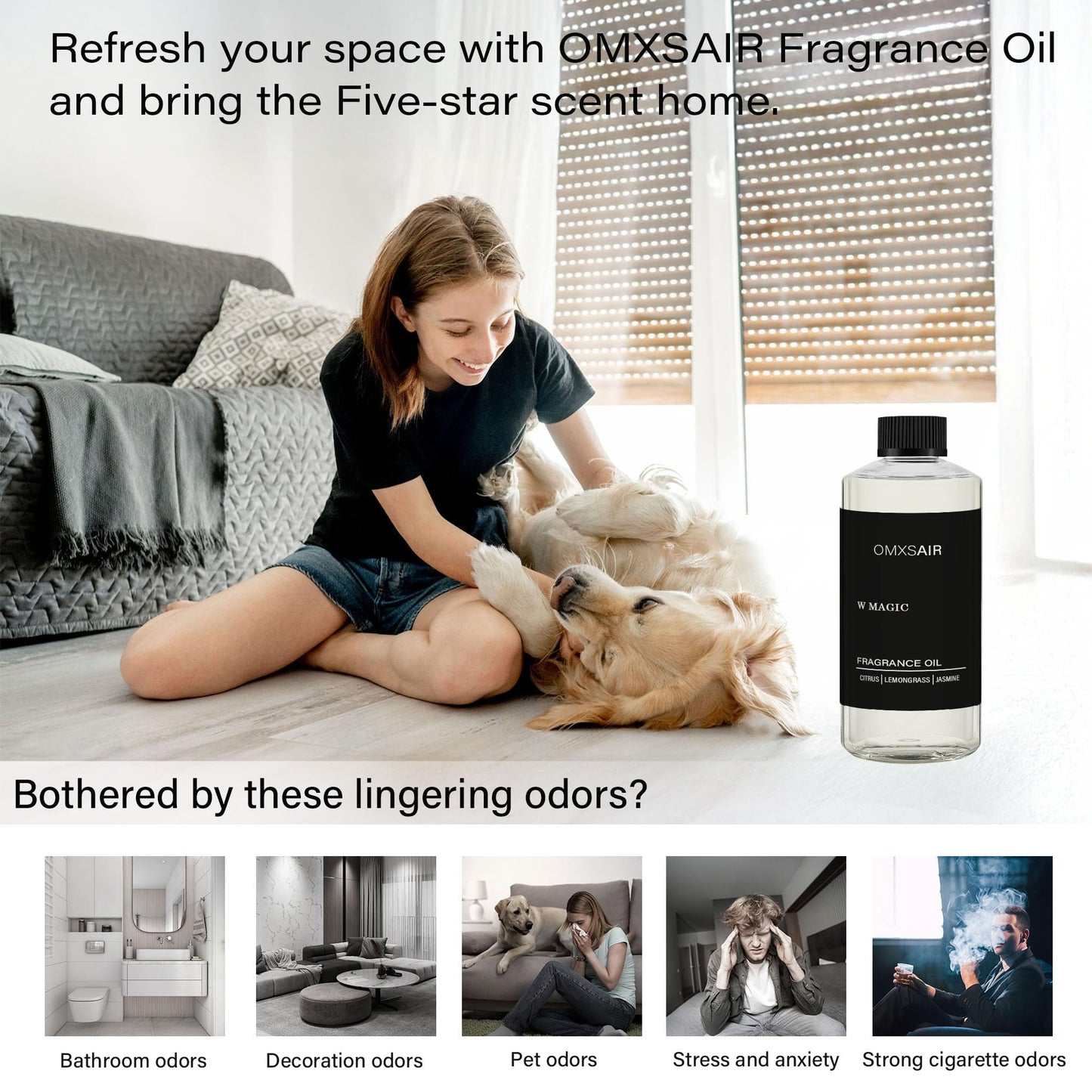 Hotel Diffuser Oil & Luxury Home Scents - W Magic 500ml (Bergamot & Jasmine)