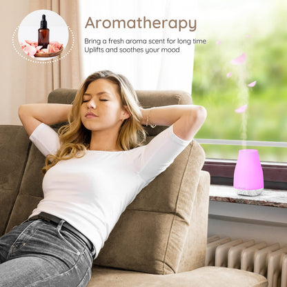 Aromatherapy Essential Oil Diffuser for Room | Ultrasonic Humidifier with Auto-Off & 7-Color LED Lights