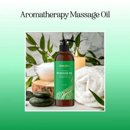 Lavender Massage Oil | Aromatherapy Full-Body Massage Oil for Men & Women – Coconut, Lavender & Sweet Almond | Vegan & Non-GMO