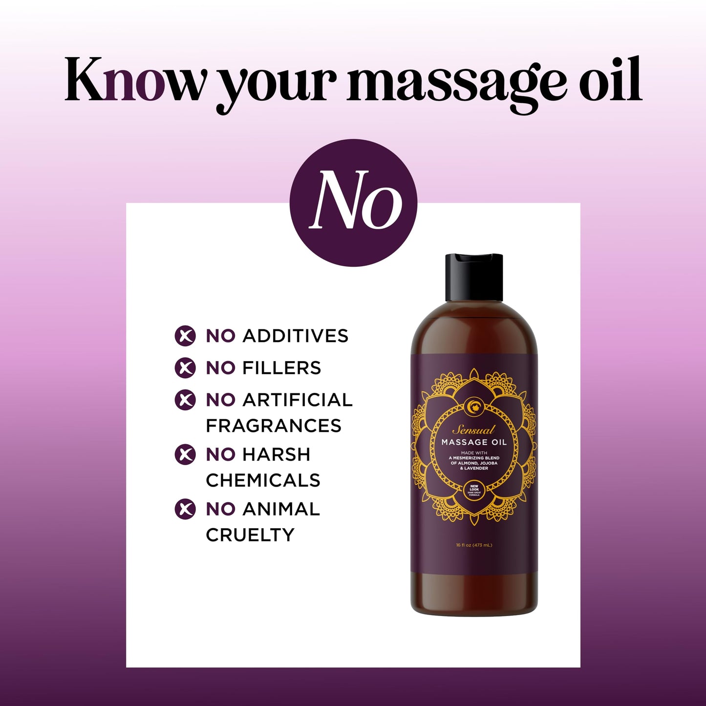 Aromatherapy Massage Oil for Couples - Lavender & Vitamin E | 16 oz
