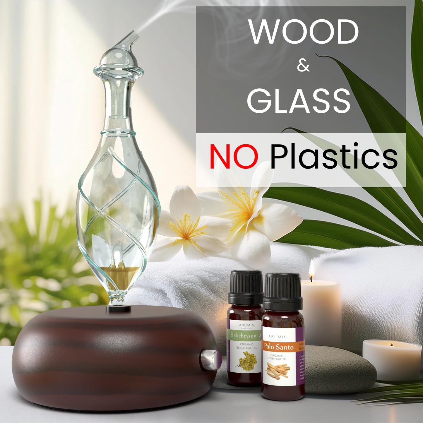 ArOmis Premium Glass Essential Oils Nebulizer - Waterless Diffuser | Orbis Nox Vitis