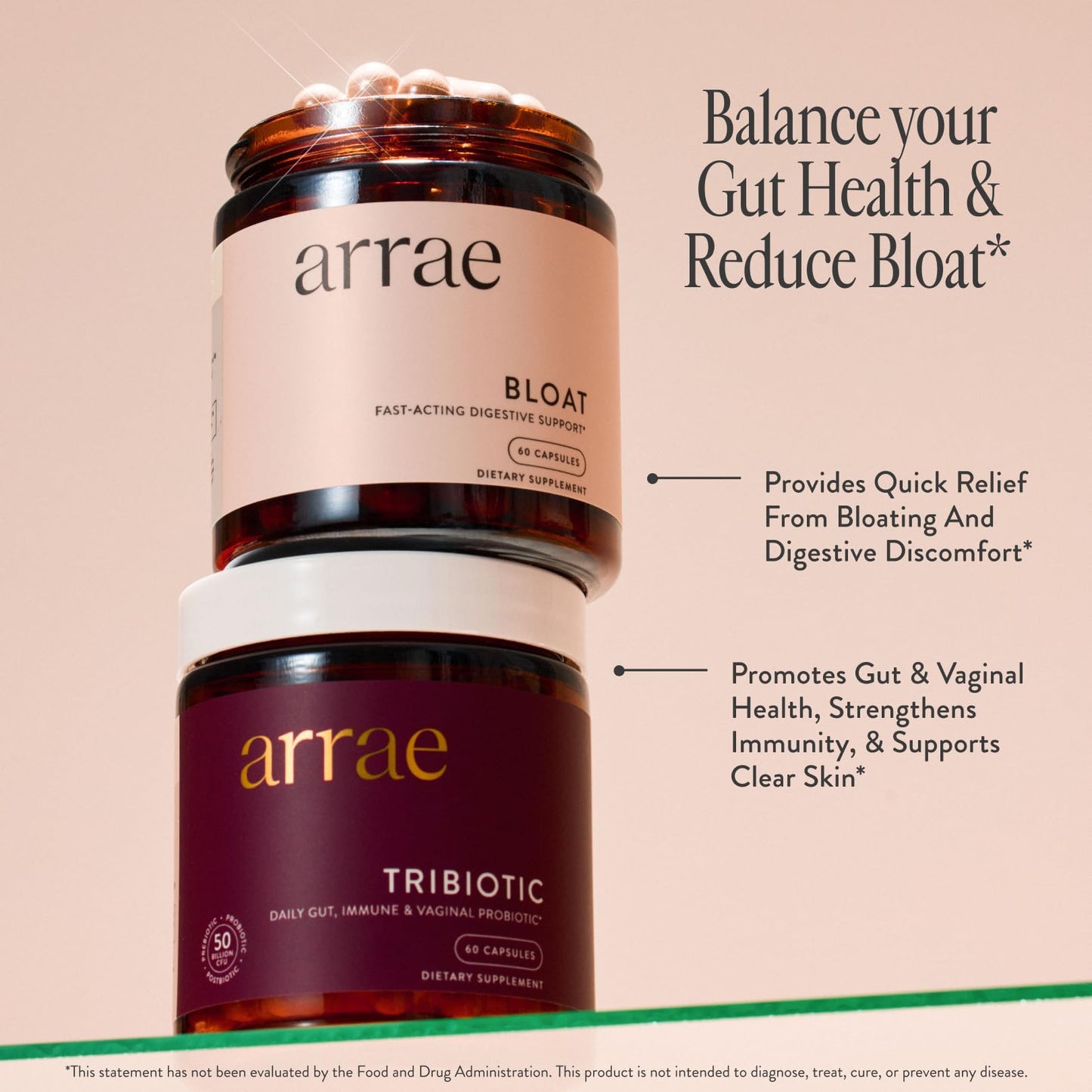 Arrae Bloat Digestive Enzymes – Fast-Acting, All-Natural Relief Capsules, 60 Count