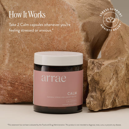 Arrae Calm Cortisol Manager — 60 Mood Support Capsules with L-Theanine, Inositol, Passionflower & Magnesium