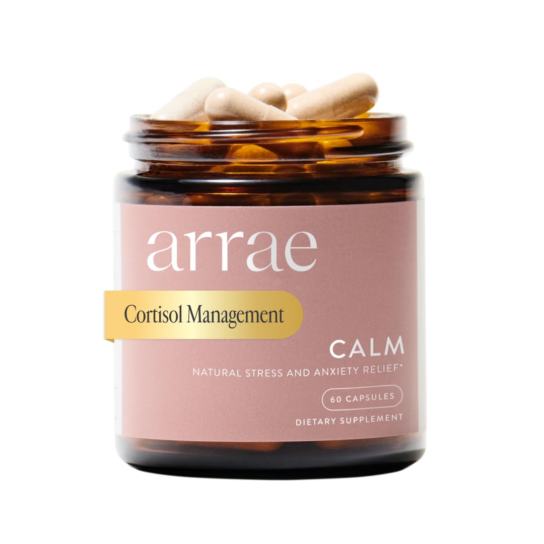 Arrae Calm Cortisol Manager — 60 Mood Support Capsules with L-Theanine, Inositol, Passionflower & Magnesium