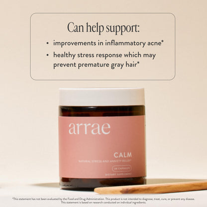 Arrae Calm Cortisol Manager — 60 Mood Support Capsules with L-Theanine, Inositol, Passionflower & Magnesium