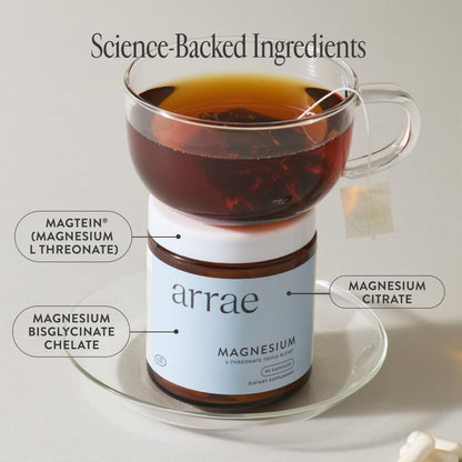Arrae Magnesium Glycinate, Citrate & L-threonate – 90 Capsules for Mood, Sleep & Muscles