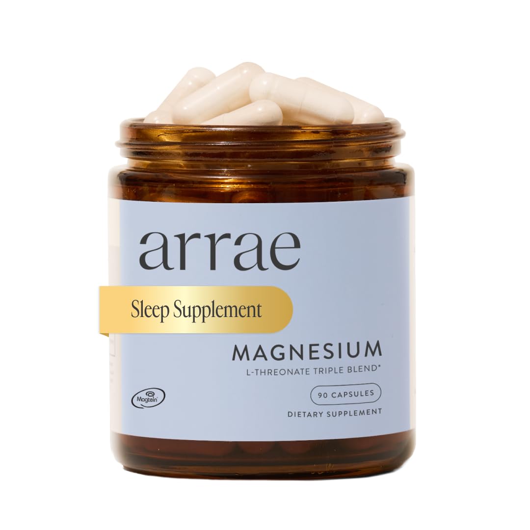 Arrae Magnesium Glycinate, Citrate & L-threonate – 90 Capsules for Mood, Sleep & Muscles