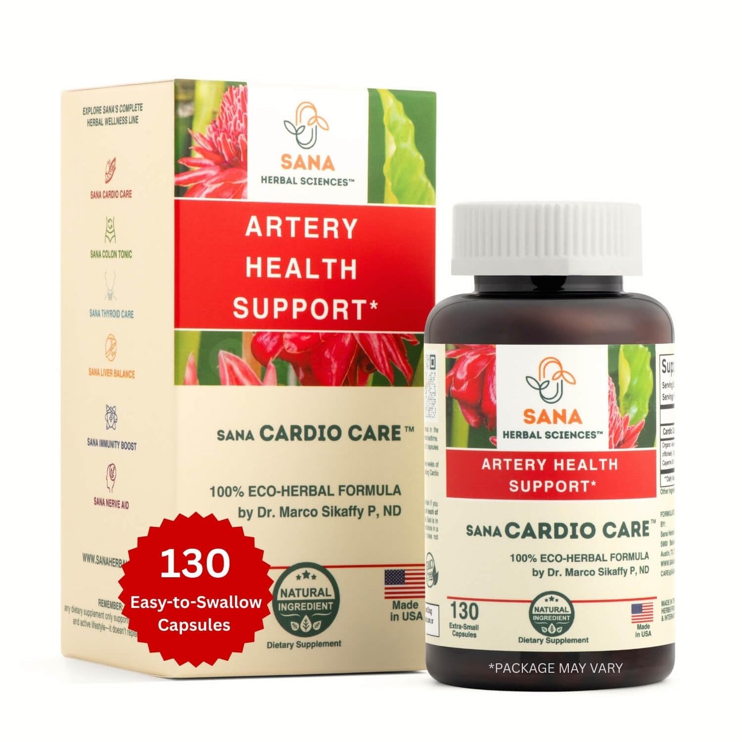 Artery Plaque Support & Circulation – 4-Element Heart Health Supplement | Sana Herbal Sciences