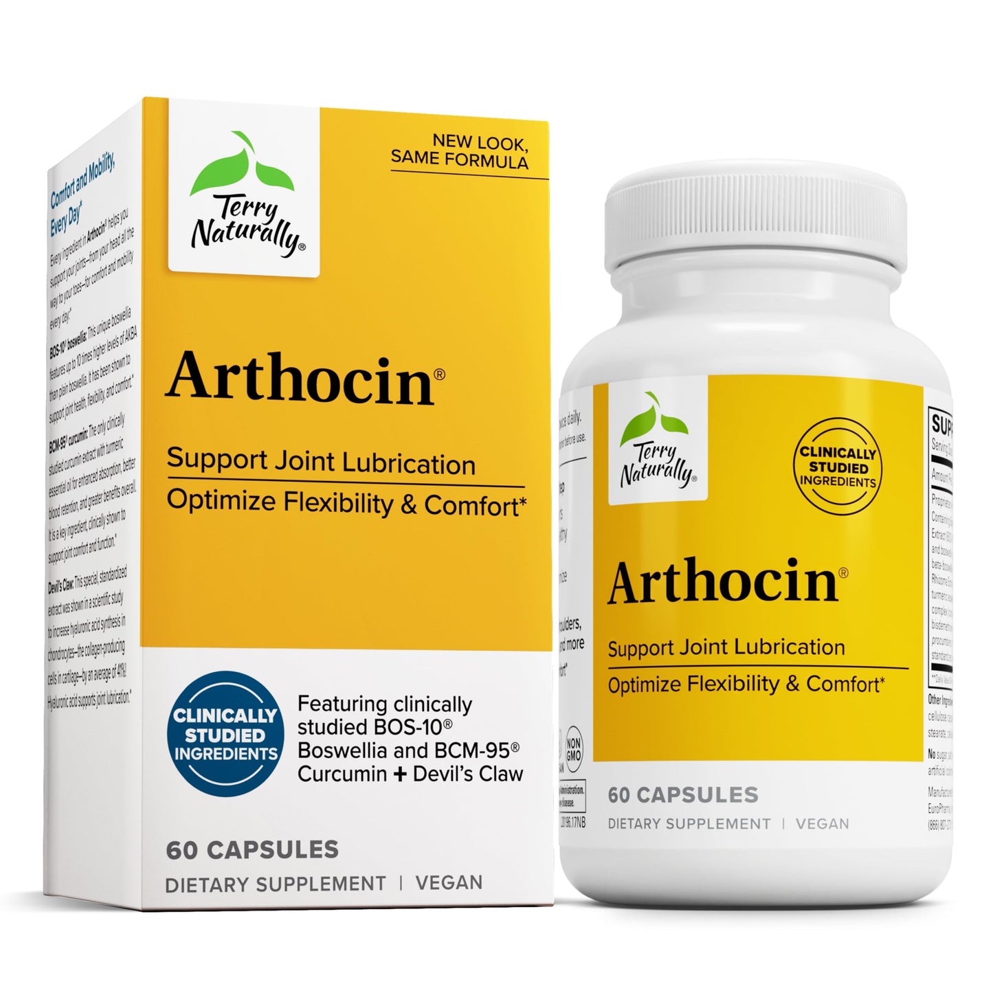 Terry Naturally Arthocin Boswellia Serrata Capsules with Devil's Claw & Curcumin | Joint & Spine Health | 60 Capsules