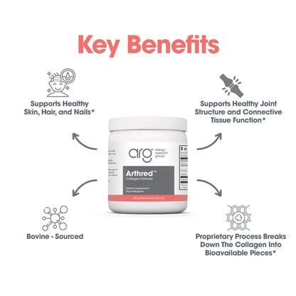 Allergy Research Group Arthred Collagen Powder – 10.5g Collagen Peptides, Bovine Sourced, 8.5 oz