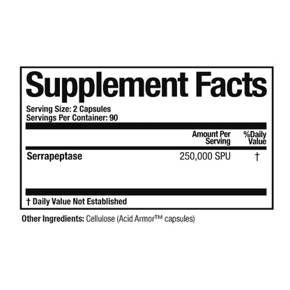 Arthur Andrew Medical Serretia Serrapeptase Formula for Muscle & Sinus Support — 180 Capsules