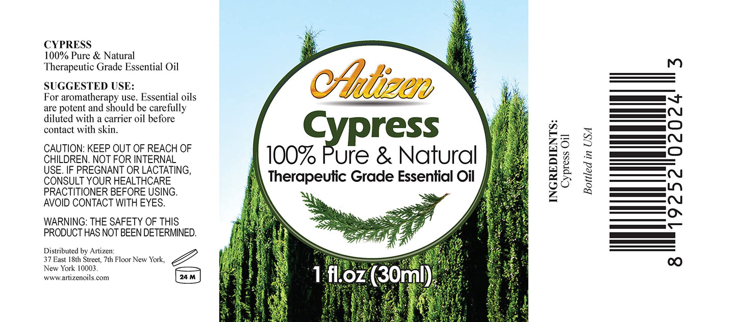 Artizen Cypress Essential Oil – 30ml (1 Fl Oz) – Pure & Natural