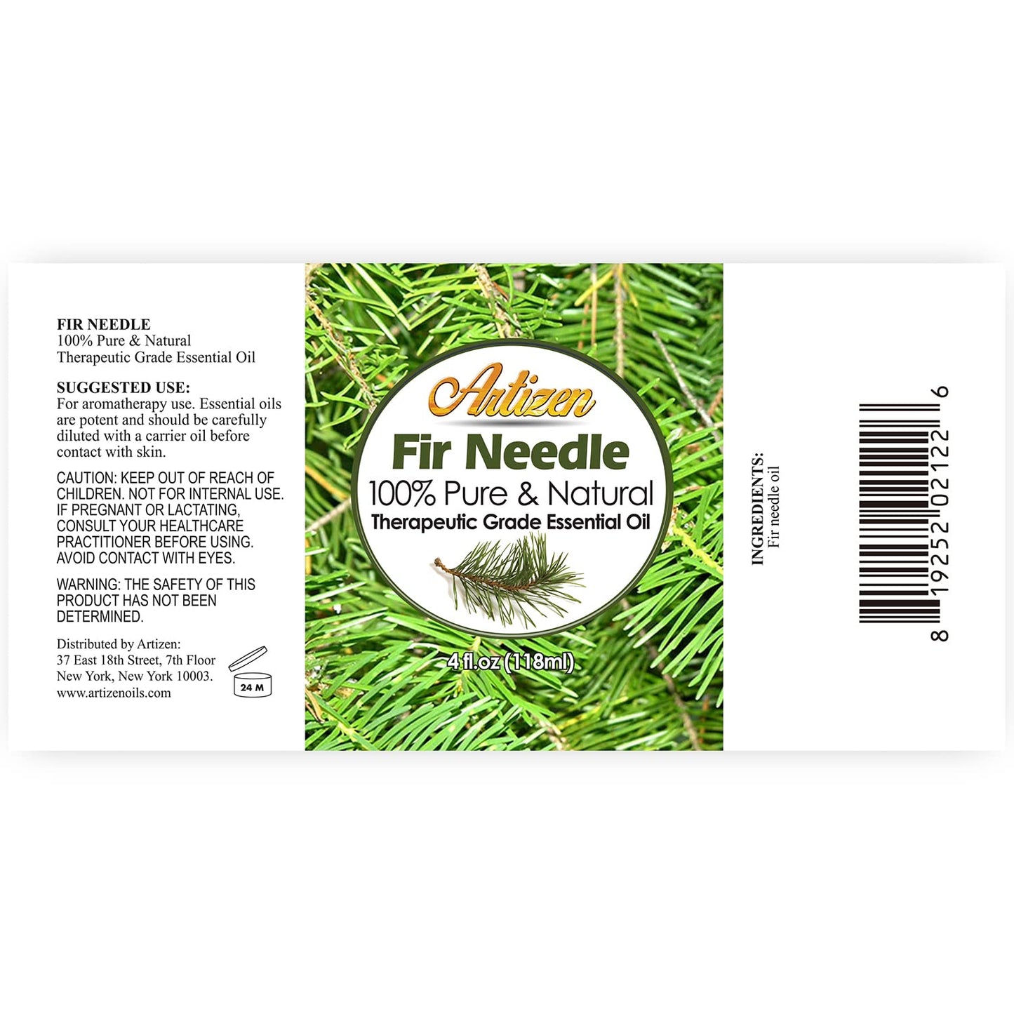 Artizen Fir Needle Essential Oil 4oz — 100% Pure, Undiluted
