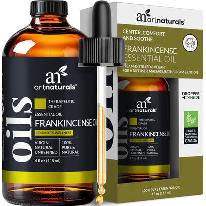 artnaturals Frankincense Essential Oil (4.0 Fl Oz / 118ml) – 100% Pure, Undiluted Therapeutic Grade for Aromatherapy & Diffusers