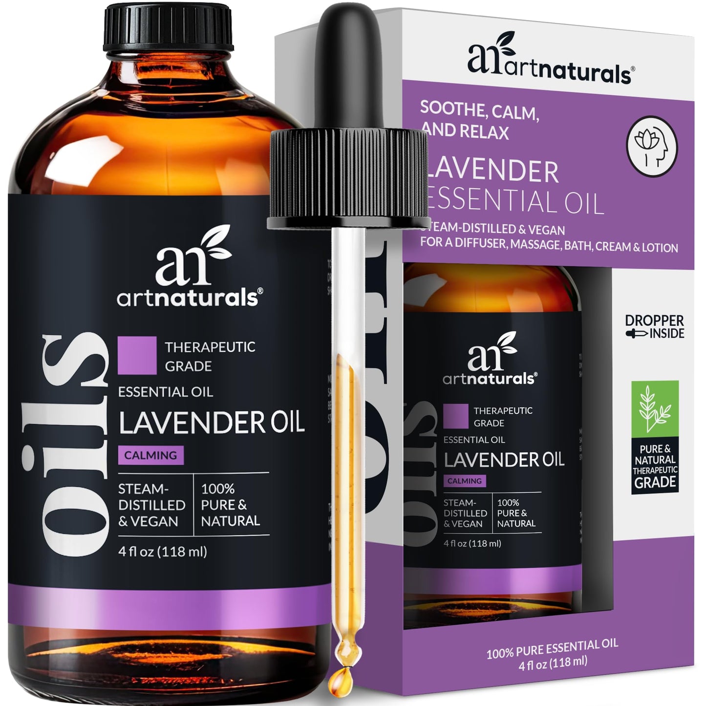 artnaturals Lavender Essential Oil 4 oz - 100% Pure, Undiluted