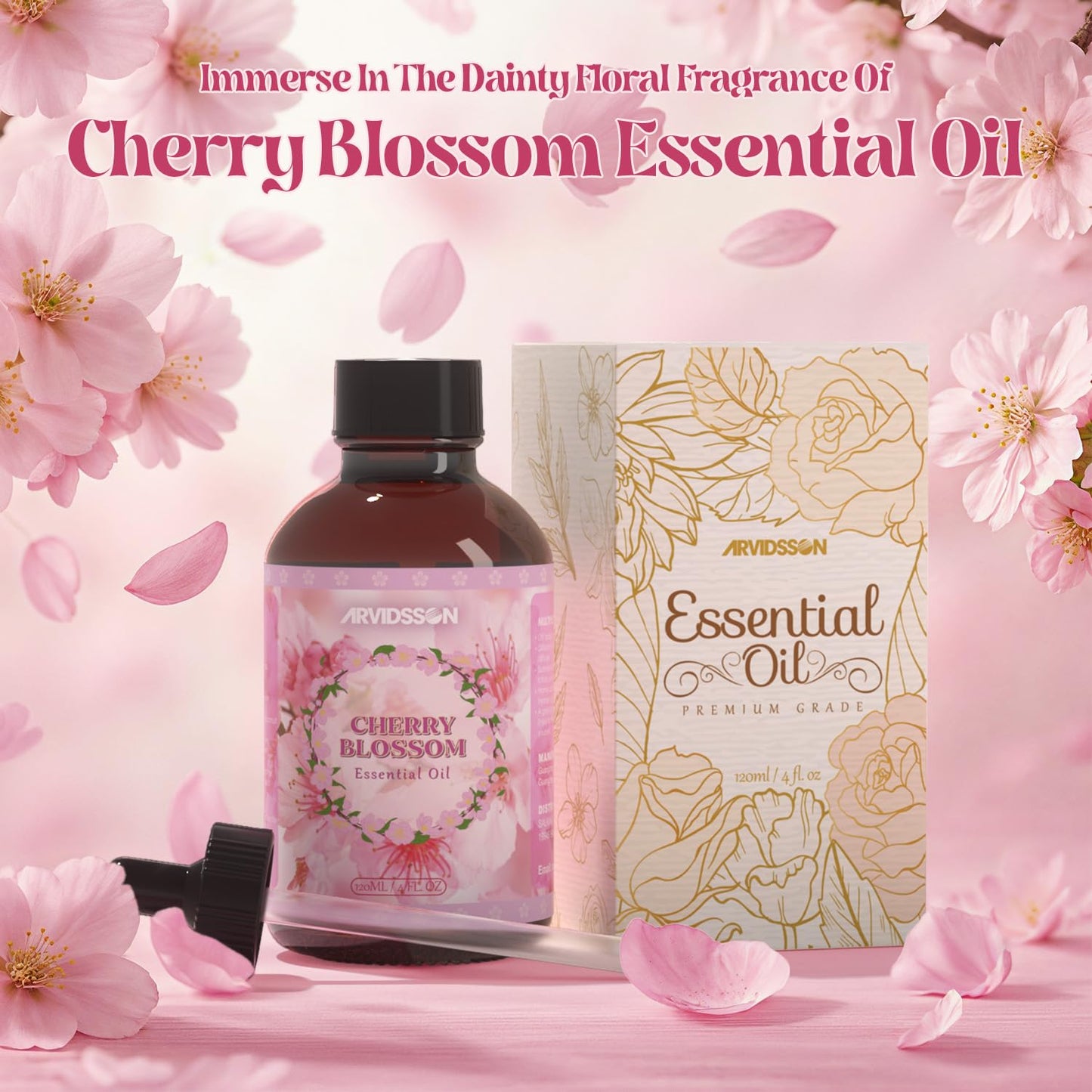 ARVIDSSON Cherry Blossom Essential Oil 4 oz | Pure & Natural Aromatherapy
