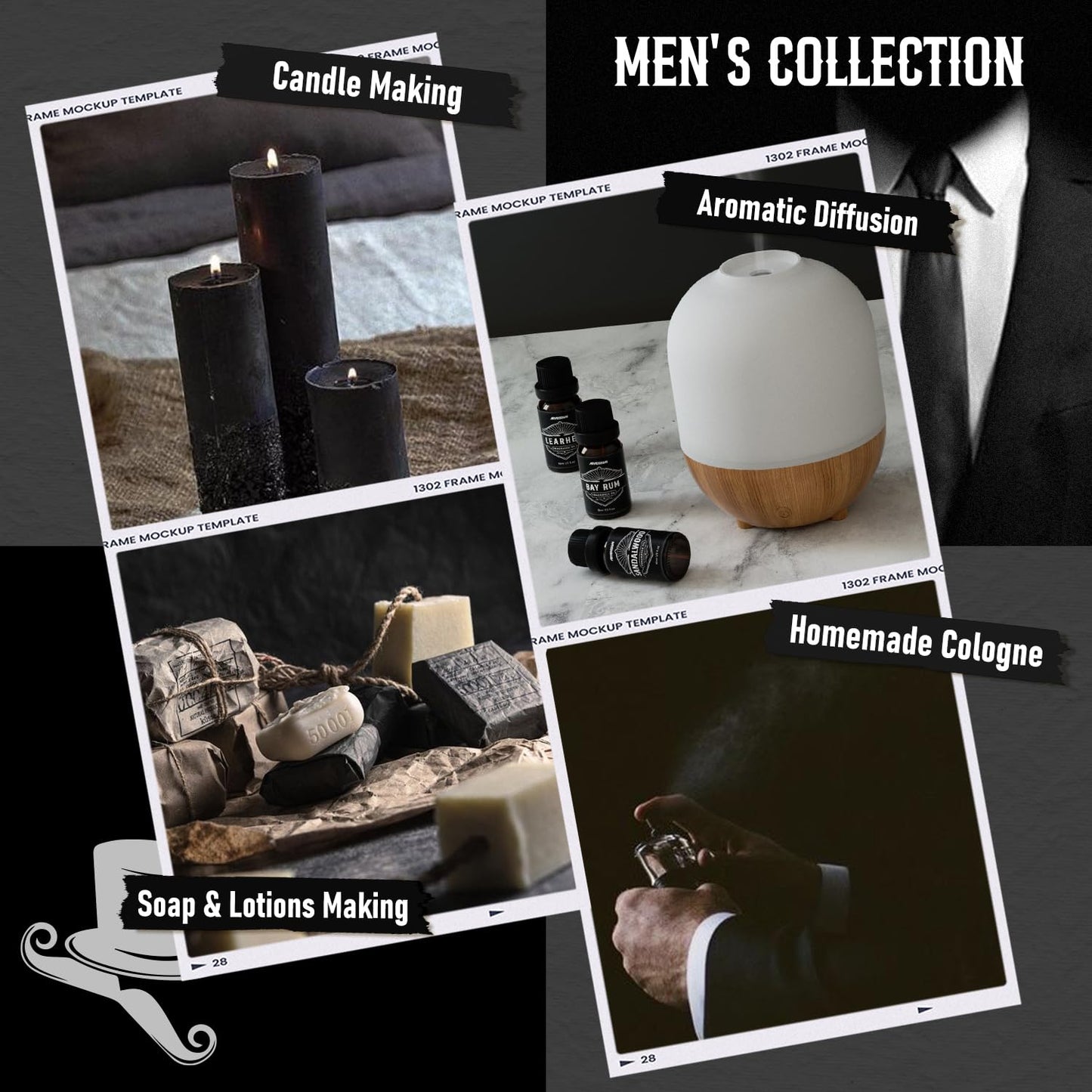 ARVIDSSON Masculine Essential Oils – Sandalwood, Cedarwood & Leather for Men