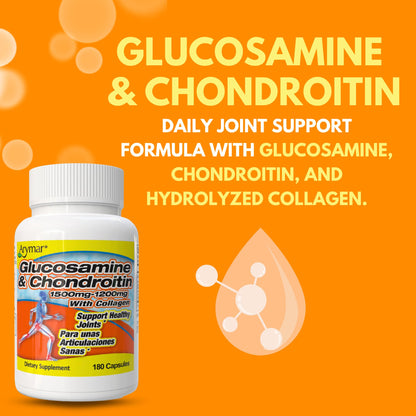 ARYMAR Glucosamine & Chondroitin with Collagen – 180 Capsules